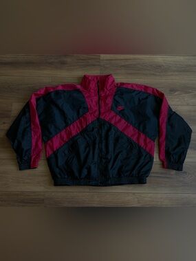 90’s Vintage Nike Men’s Windbreaker Jacket Sz XL Swoosh Y2K Black Maroon